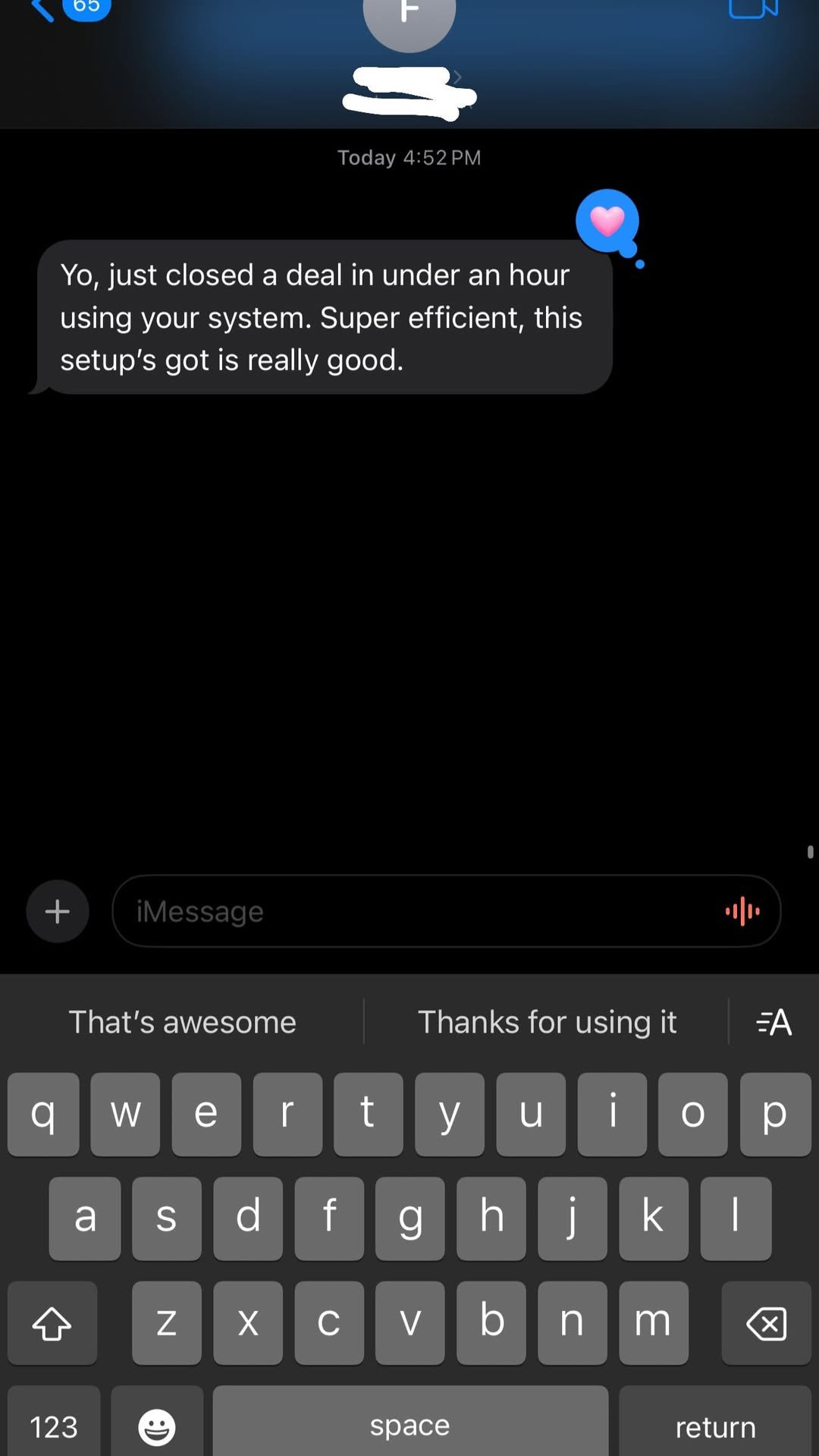 Customer review from SCREENSHOT